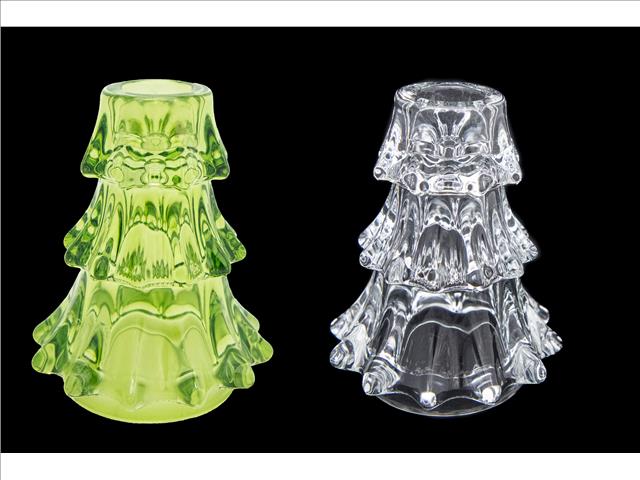 4.5" TREE GLASS CANDLE HOLDER (ASSTD)